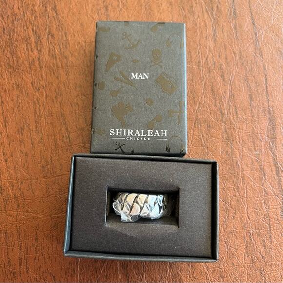 Shiraleah Chicago Thornton Tire Mark Ring Black Gray 9 NIB - Picture 5 of 12